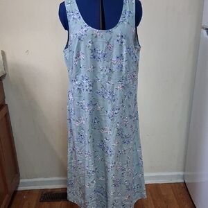 Blue Floral Sleeveless Dress